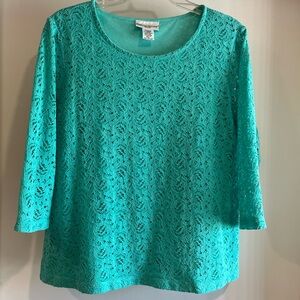 Rebecca Malone - Green Lace Blouse PXL